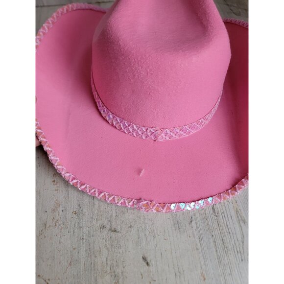 Pink sequin cowboy hat Halloween costume accessory Prop - Picture 5 of 10